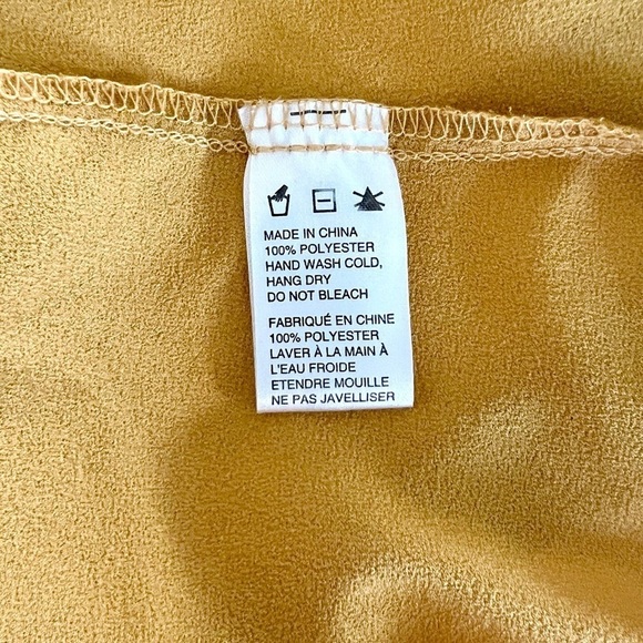 Paper Crane Mustard Yellow Cold Shoulder Long Sleeve Blouse Size Large - Picture 6 of 7